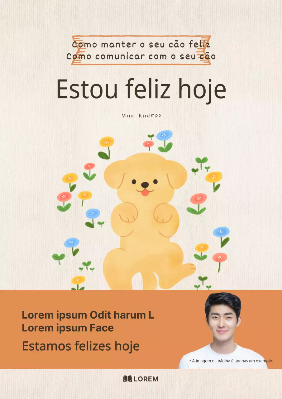Capa de livro laranja simples para animais de estimação