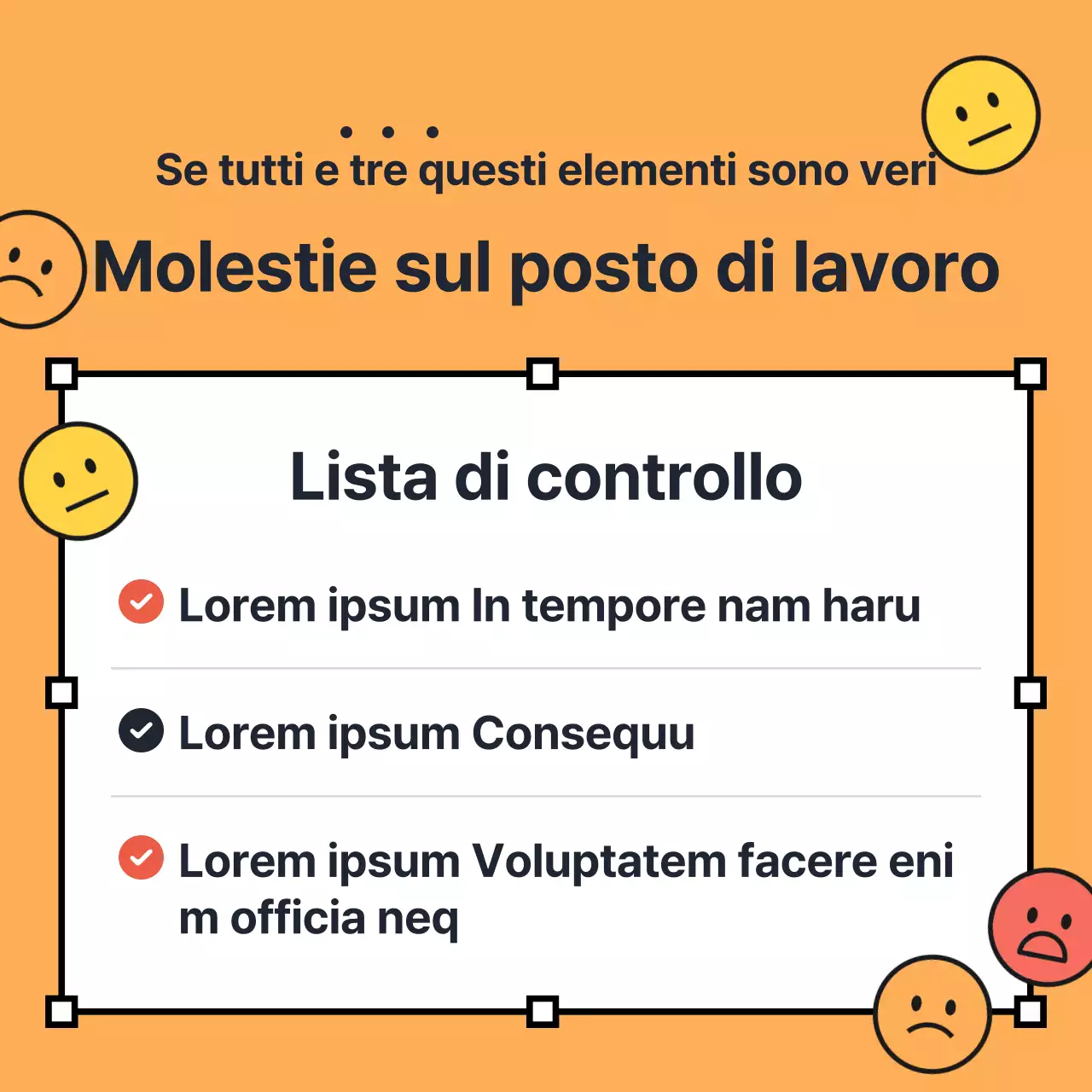 Un quiz kitsch rosso e giallo sulle molestie sul posto di lavoro OX