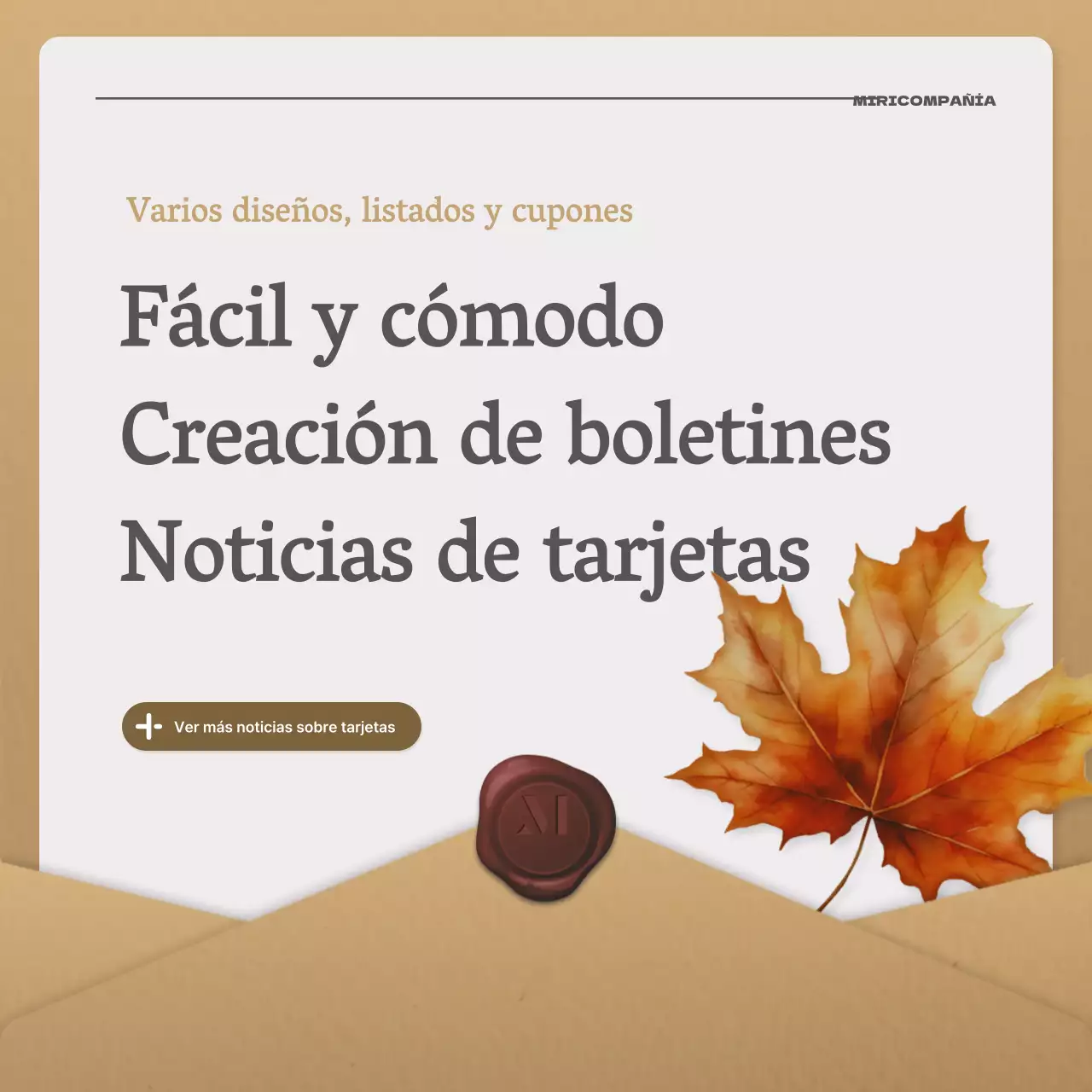 Una sencilla carta otoñal en beige y marrón newsletter post