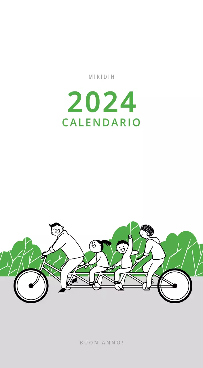 Calendario illustrato multicolore