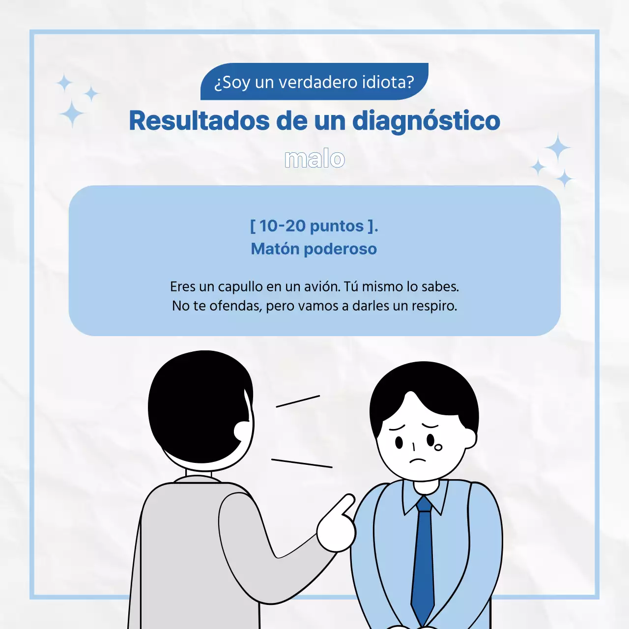 Una encuesta kitsch en blanco y azul