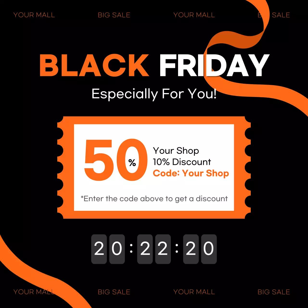 Black Trendy Black Friday Promotion Instagram Carousel