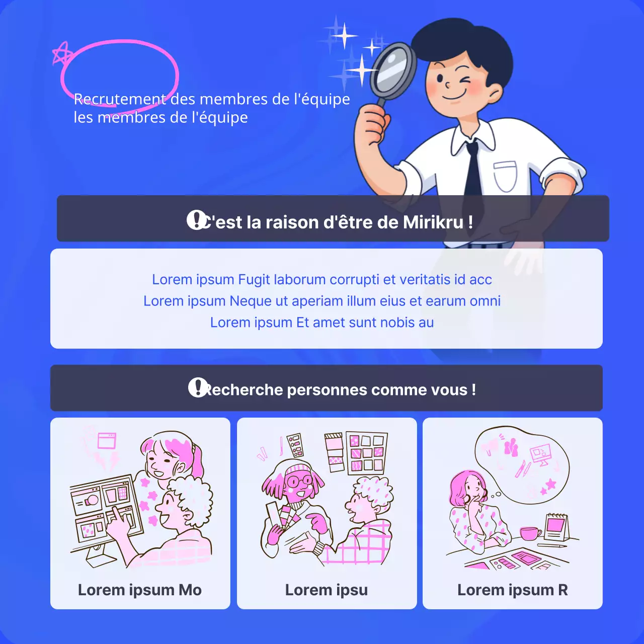 Guide des offres d'emploi bleues et branchées