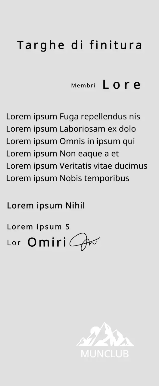 Targa per i finisher di un club di montagna con il concetto di logo del club e illustrazione di una montagna verde