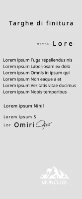 Targa per i finisher di un club di montagna con il concetto di logo del club e illustrazione di una montagna verde