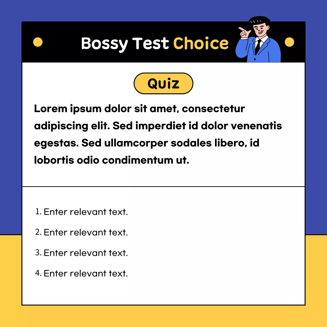 Blue Comic Personality Quiz Guide Instagram Carousel