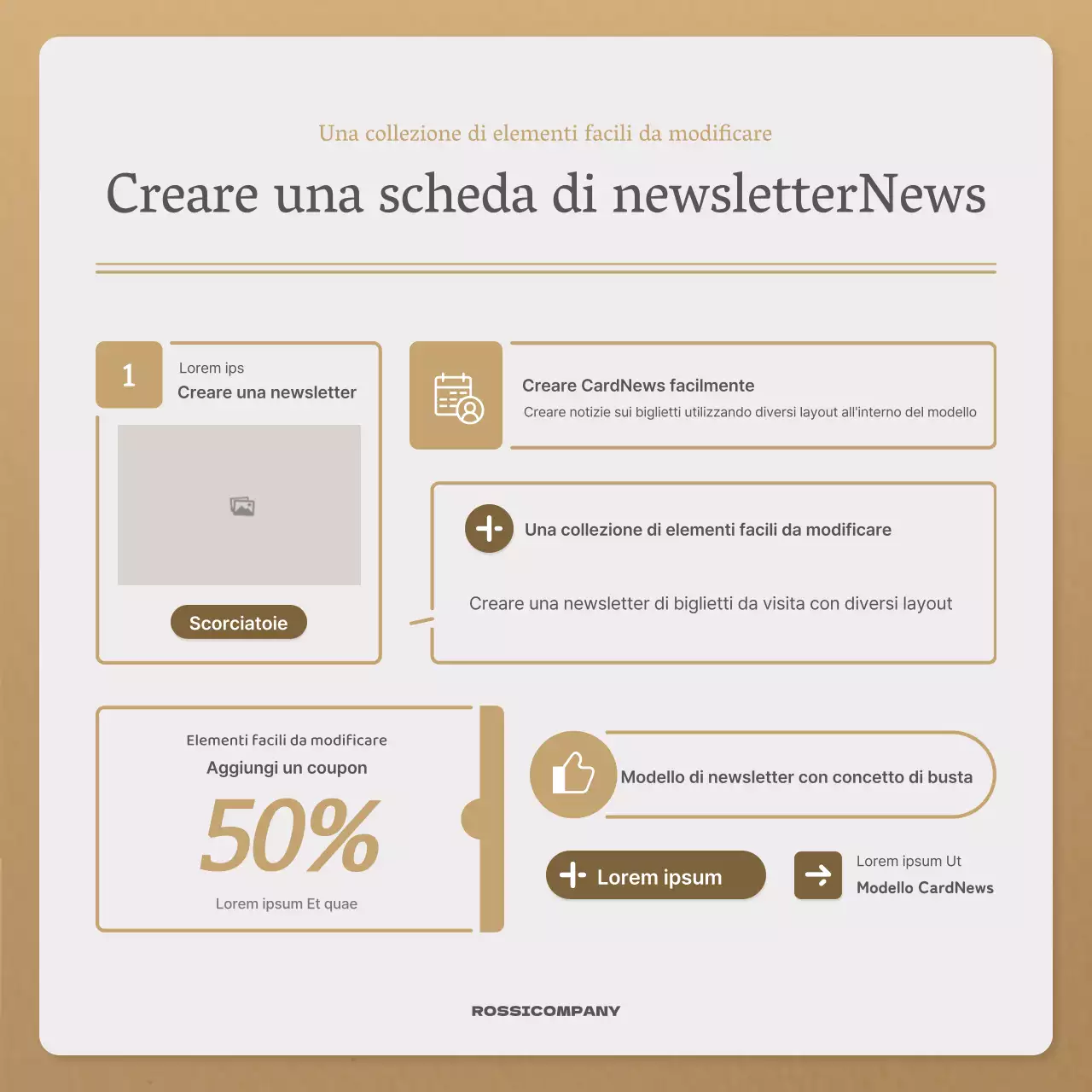 Una semplice lettera autunnale in beige e marrone