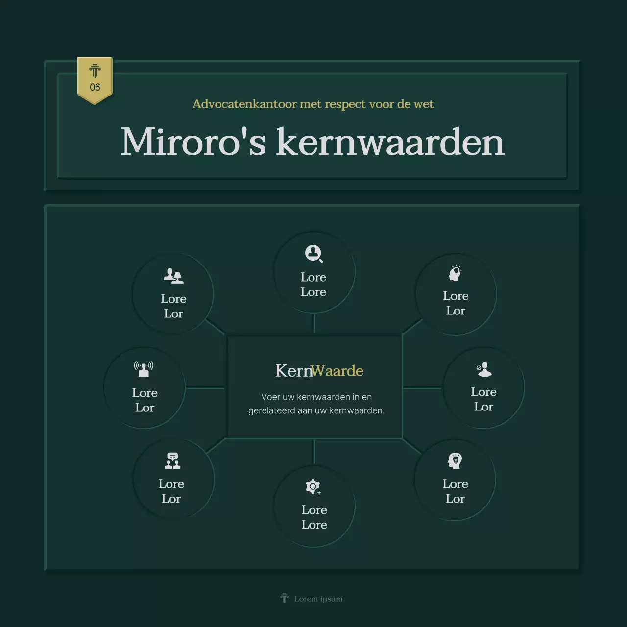 Eenvoudig bedrijfsprofiel in groen en geel