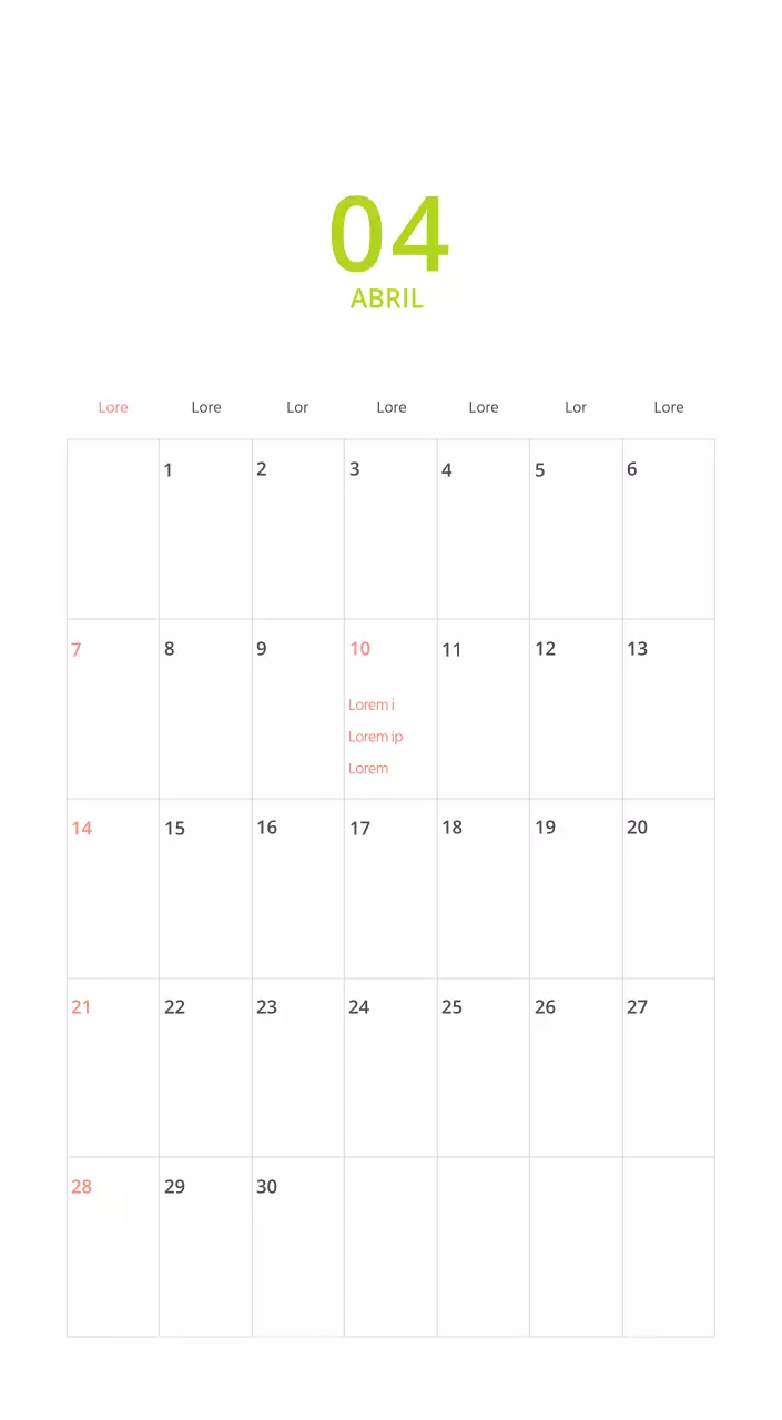 Calendario ilustrado multicolor