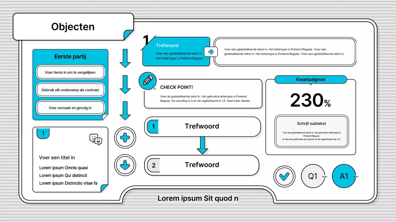 Blue's eenvoudig te bewerken, zakelijke basisillustratiestijl