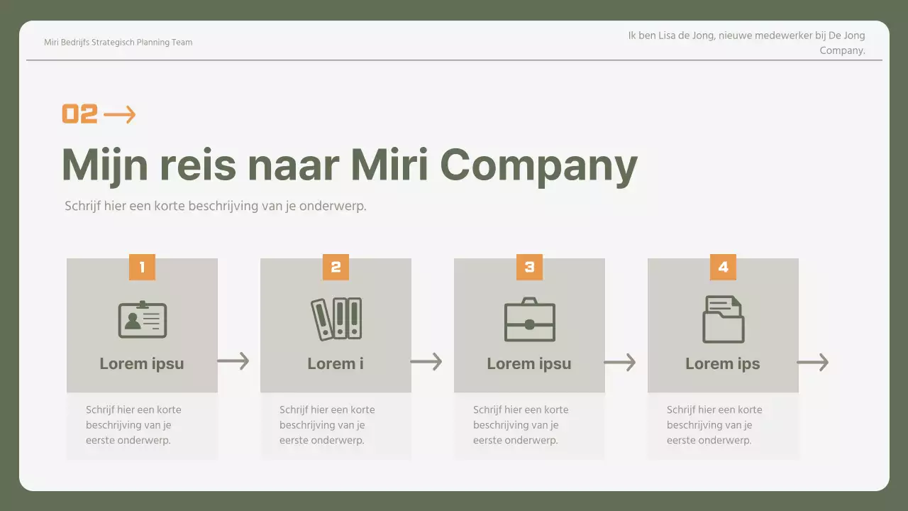 Eenvoudige zakelijke sollicitatiebrief in kaki en geel
