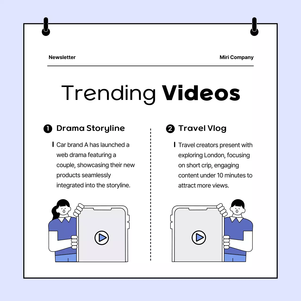 Blue Minimal Marketing Newsletter Instagram Carousel