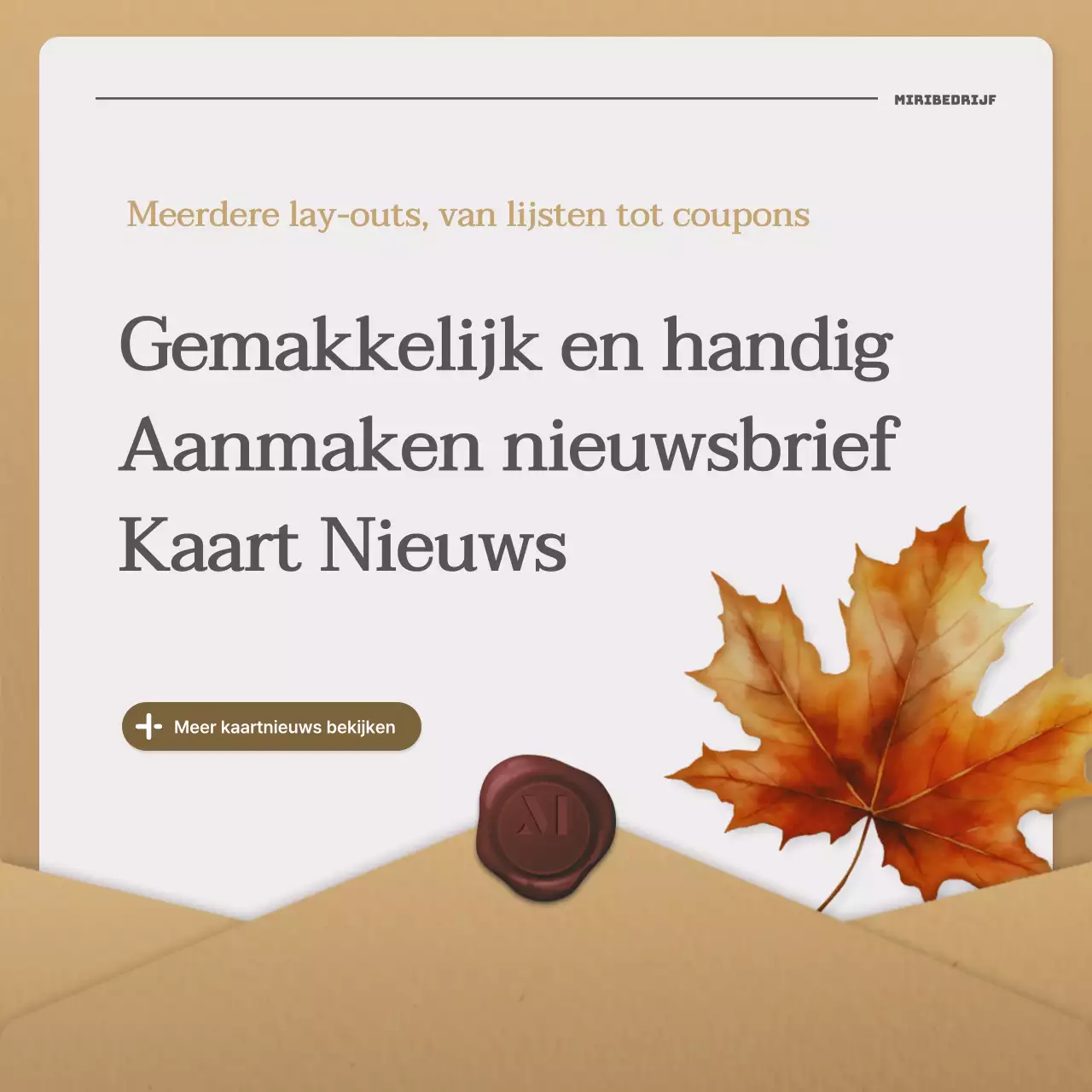 Een eenvoudige herfstbrief in beige en bruin nieuwsbriefpost
