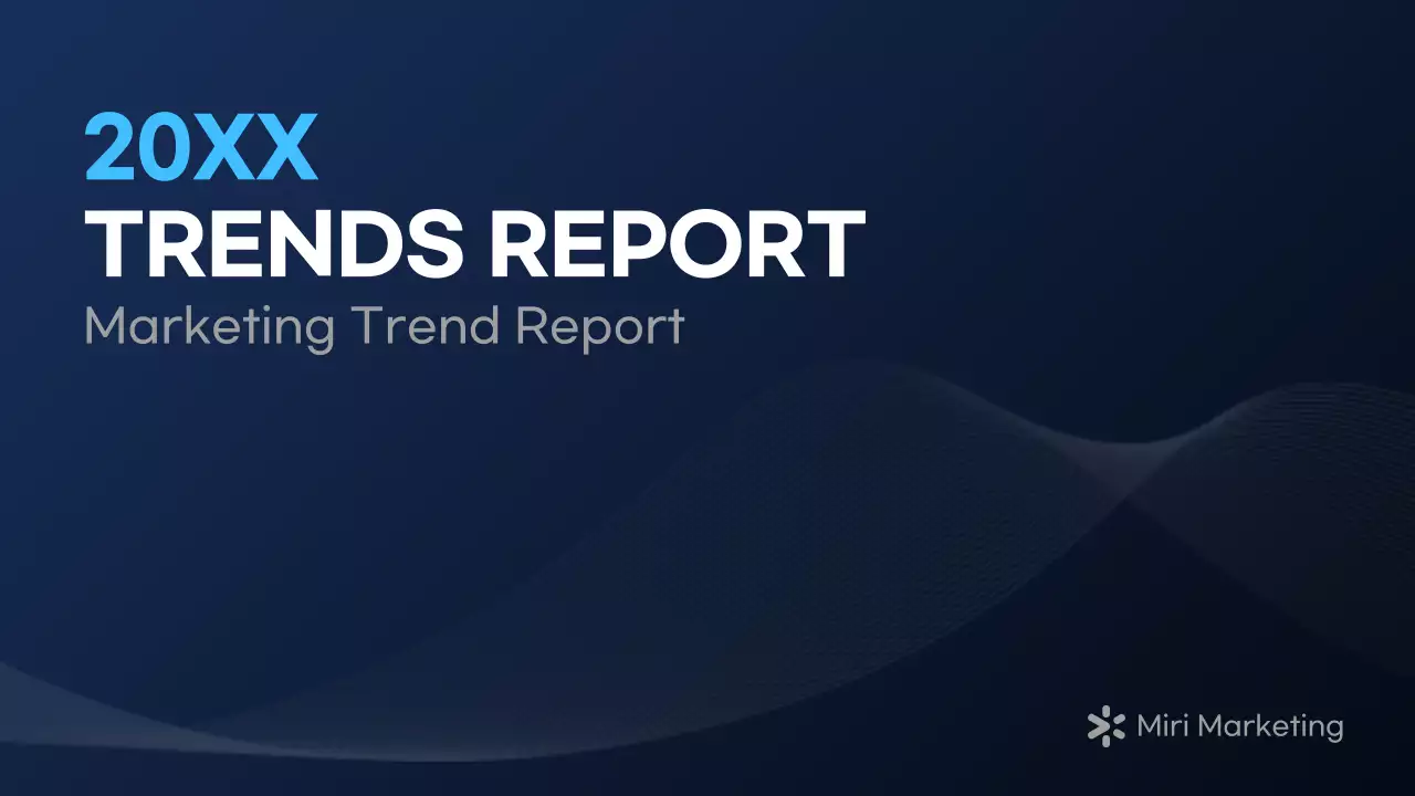 A modern marketing report in navy blue and white