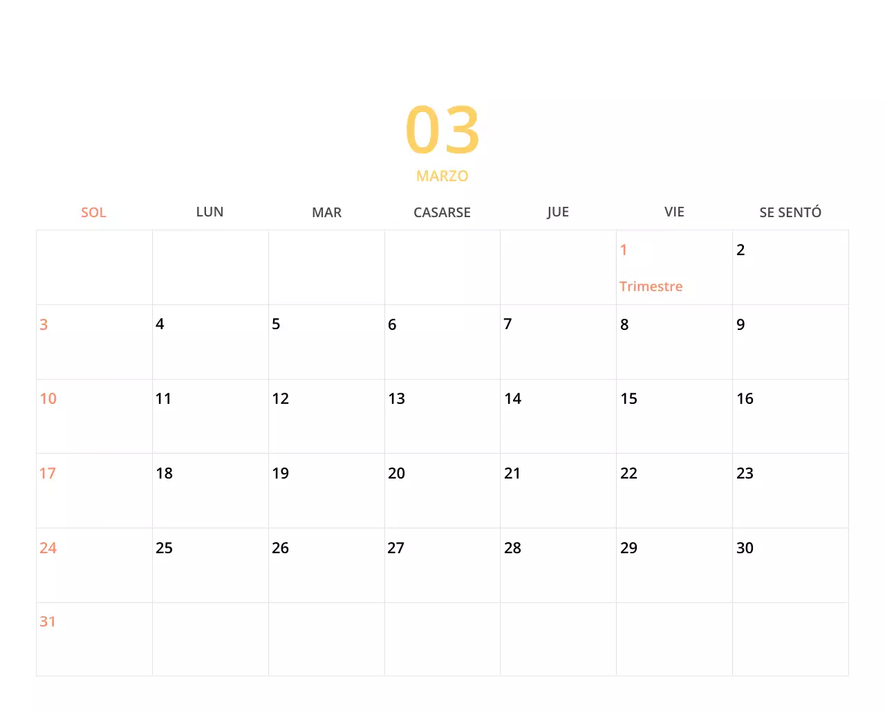 Bonito calendario de sobremesa ilustrado de temática familiar en color verde