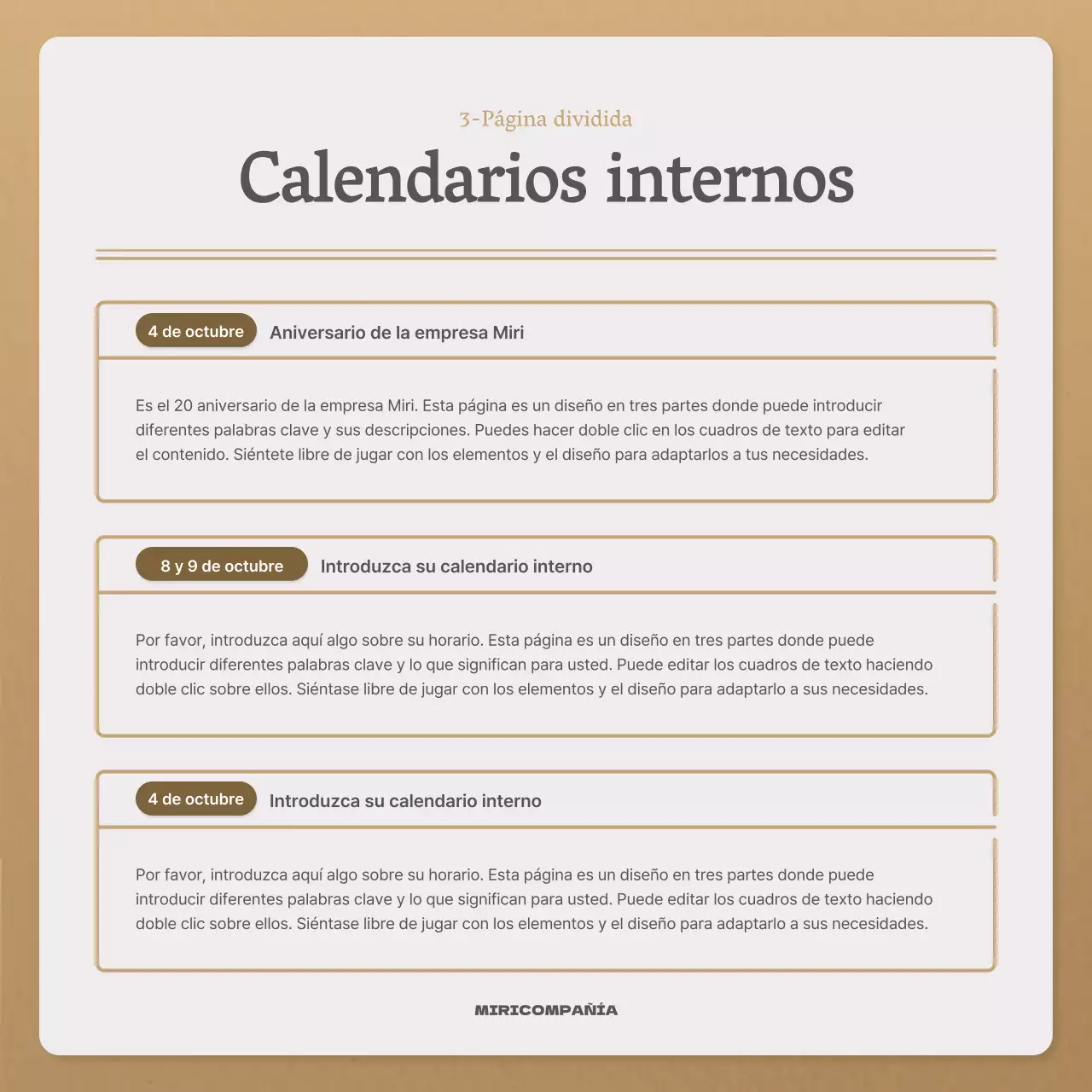 Una sencilla carta otoñal en beige y marrón newsletter post