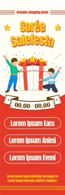 Korea Sale Festa : les bonnes affaires du shopping avec des illustrations et des polices de caractères rétro