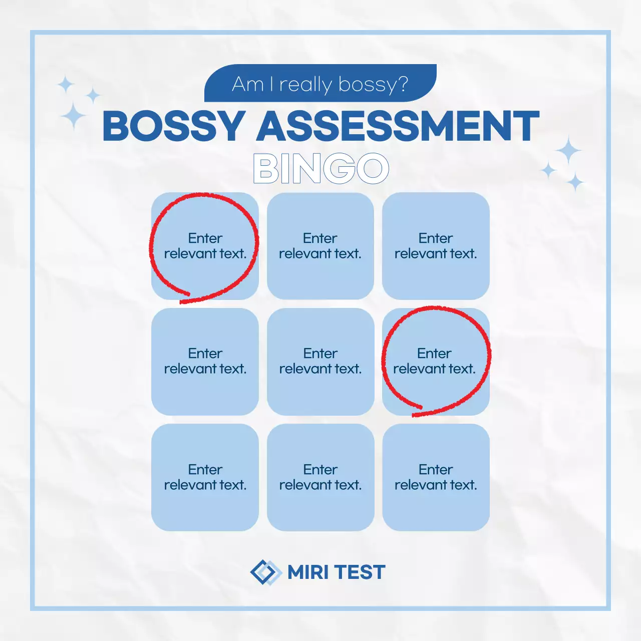 A kitschy blue and white goofy survey