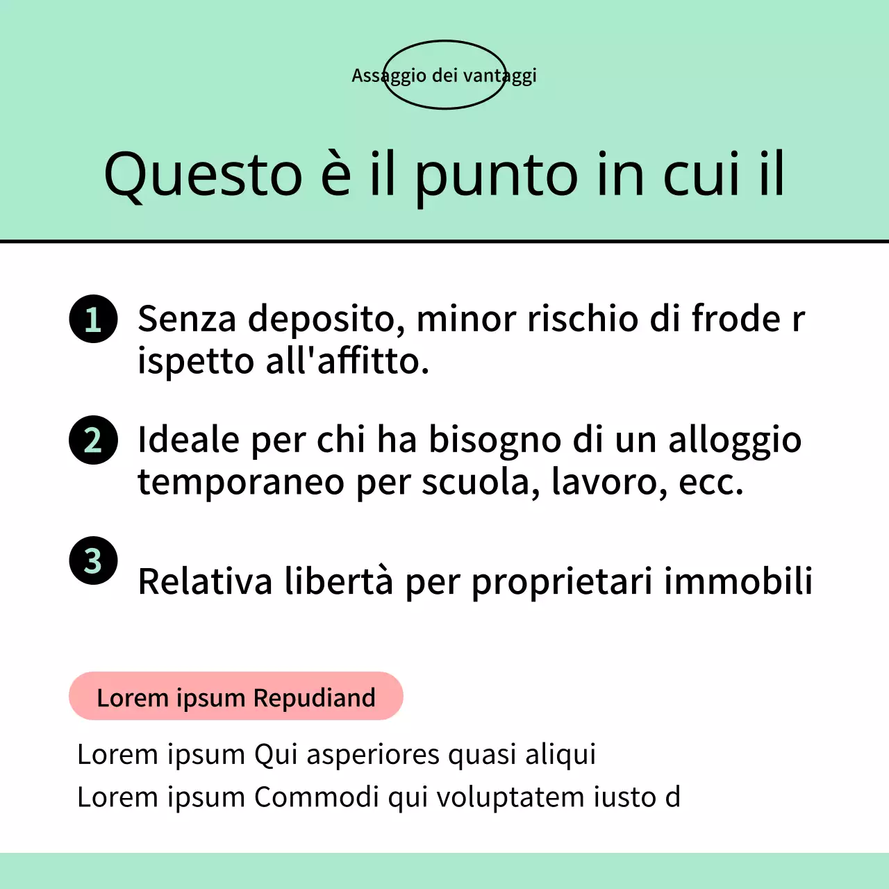 Annunci immobiliari di tendenza in rosso e menta