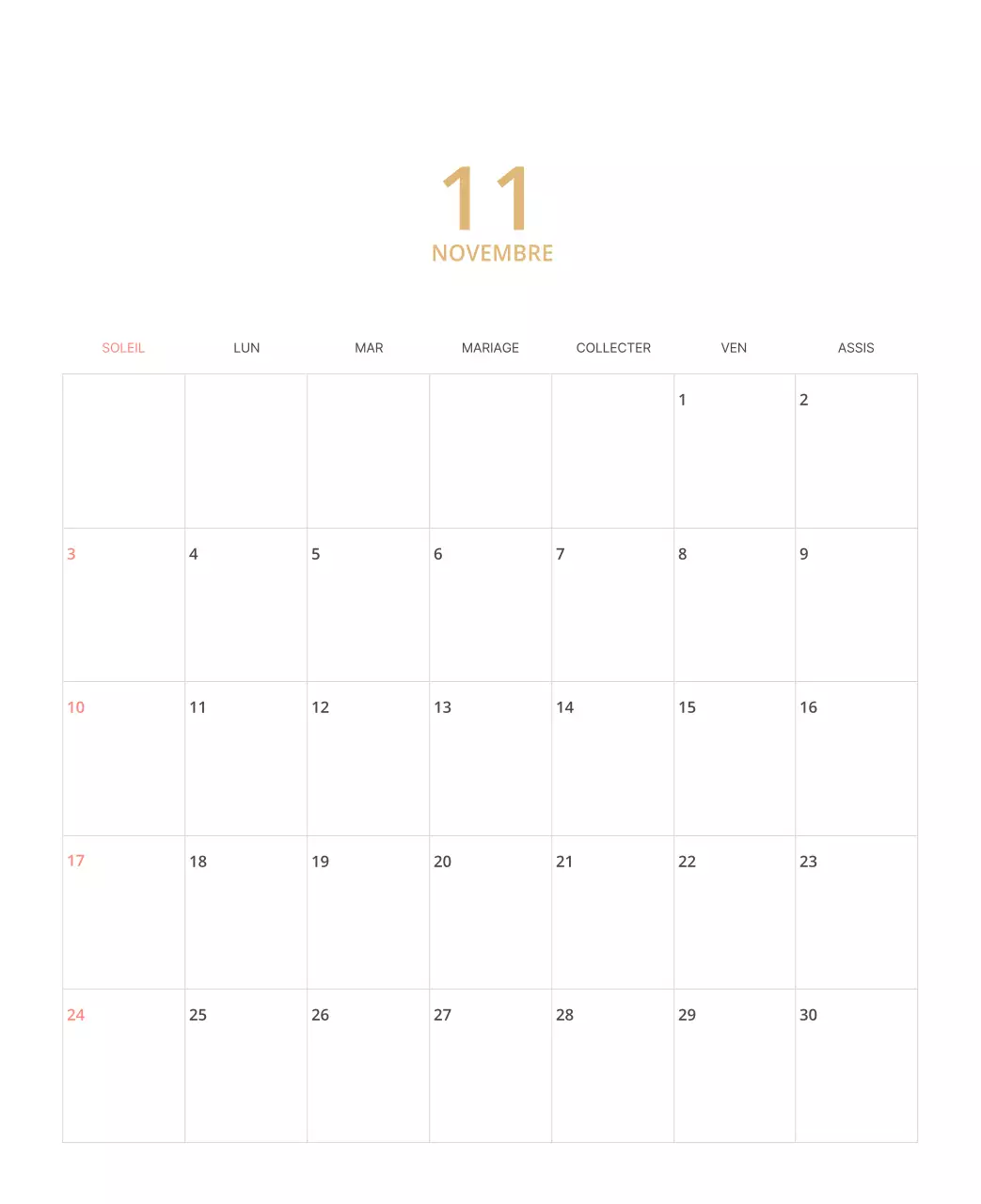 Calendrier illustré multicolore