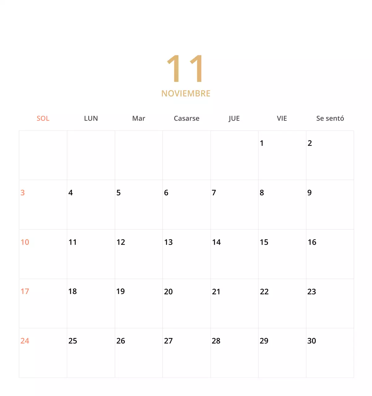 Bonito calendario de sobremesa ilustrado de temática familiar en color verde