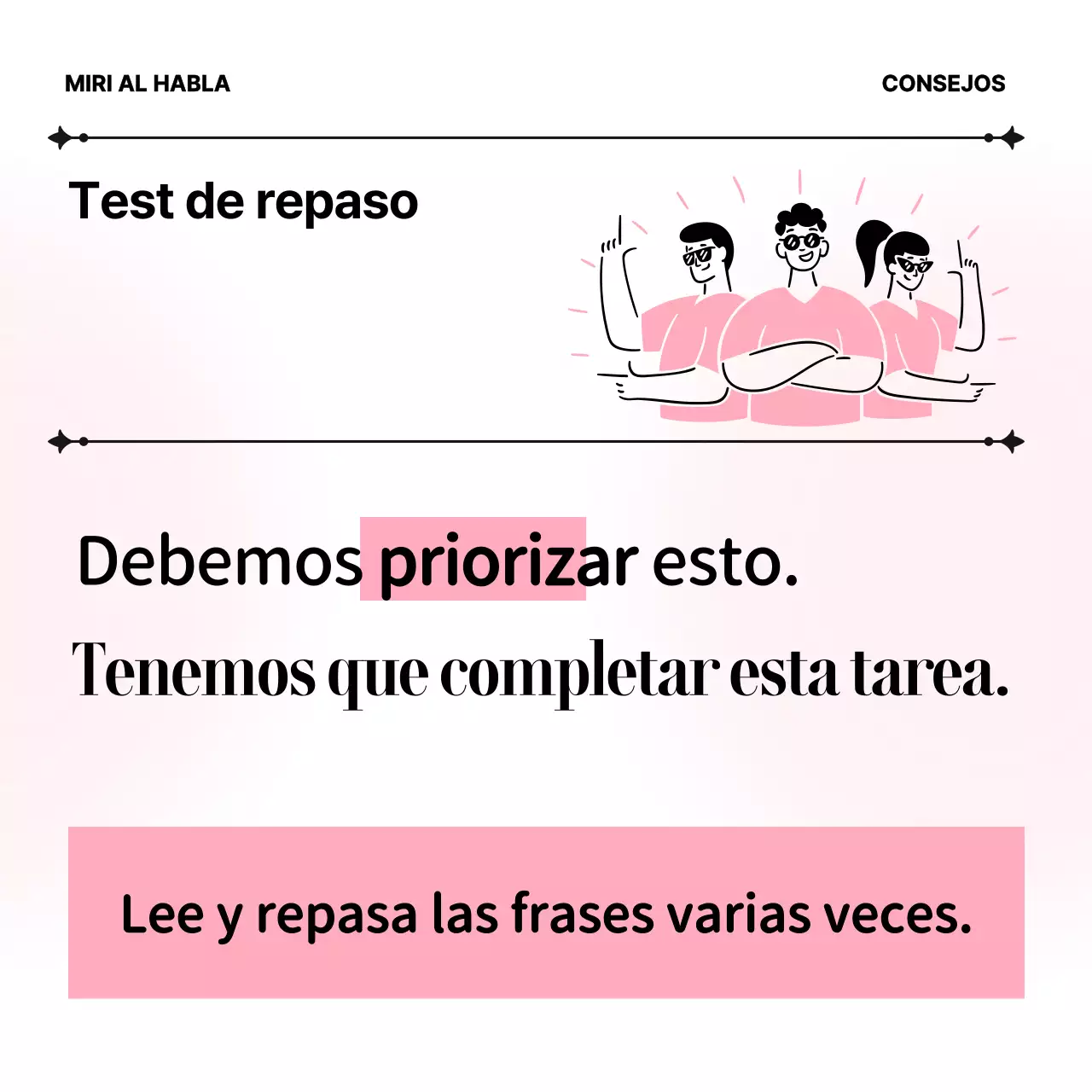 Material didáctico de inglés comercial minimalista en rosa y blanco