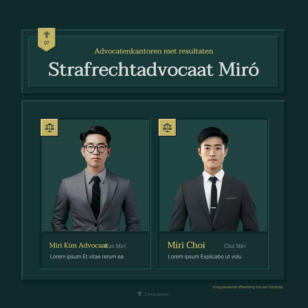 Eenvoudig bedrijfsprofiel in groen en geel