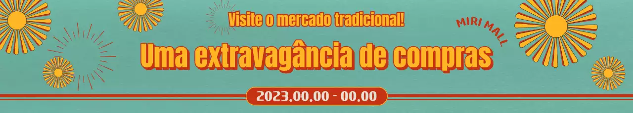 Descontos de compras Korea Sale Festa com esquemas de cores retro-neutro e elementos gráficos retro