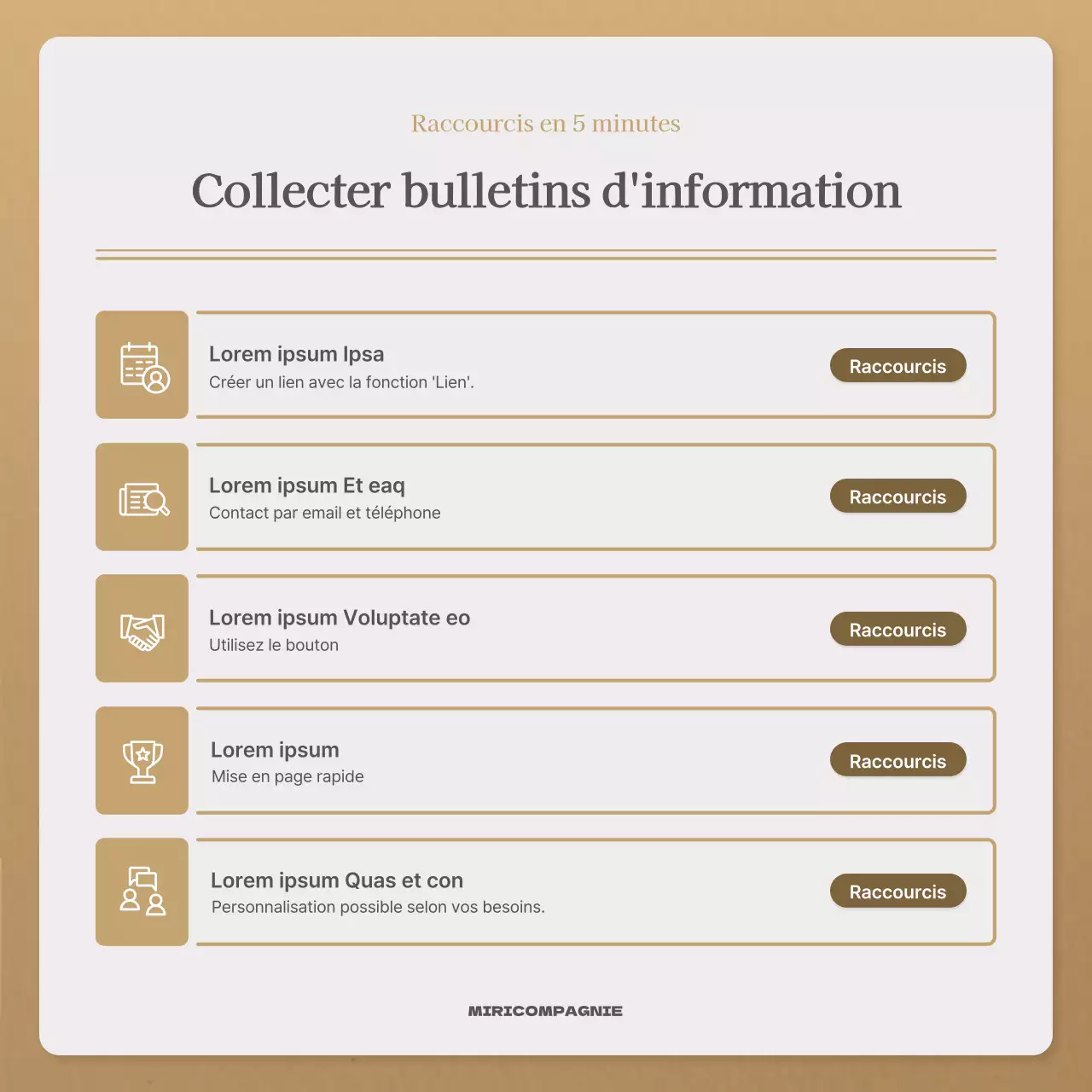 Une lettre d'automne simple en beige et marron Lettre d'information