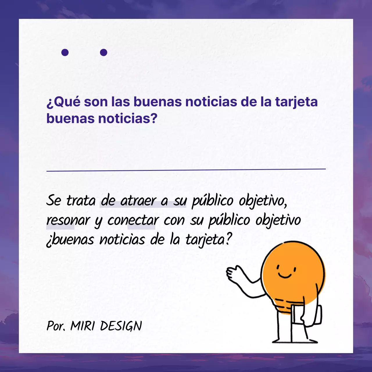 Guía de marketing para marcos de fotos sencillos en morado y naranja