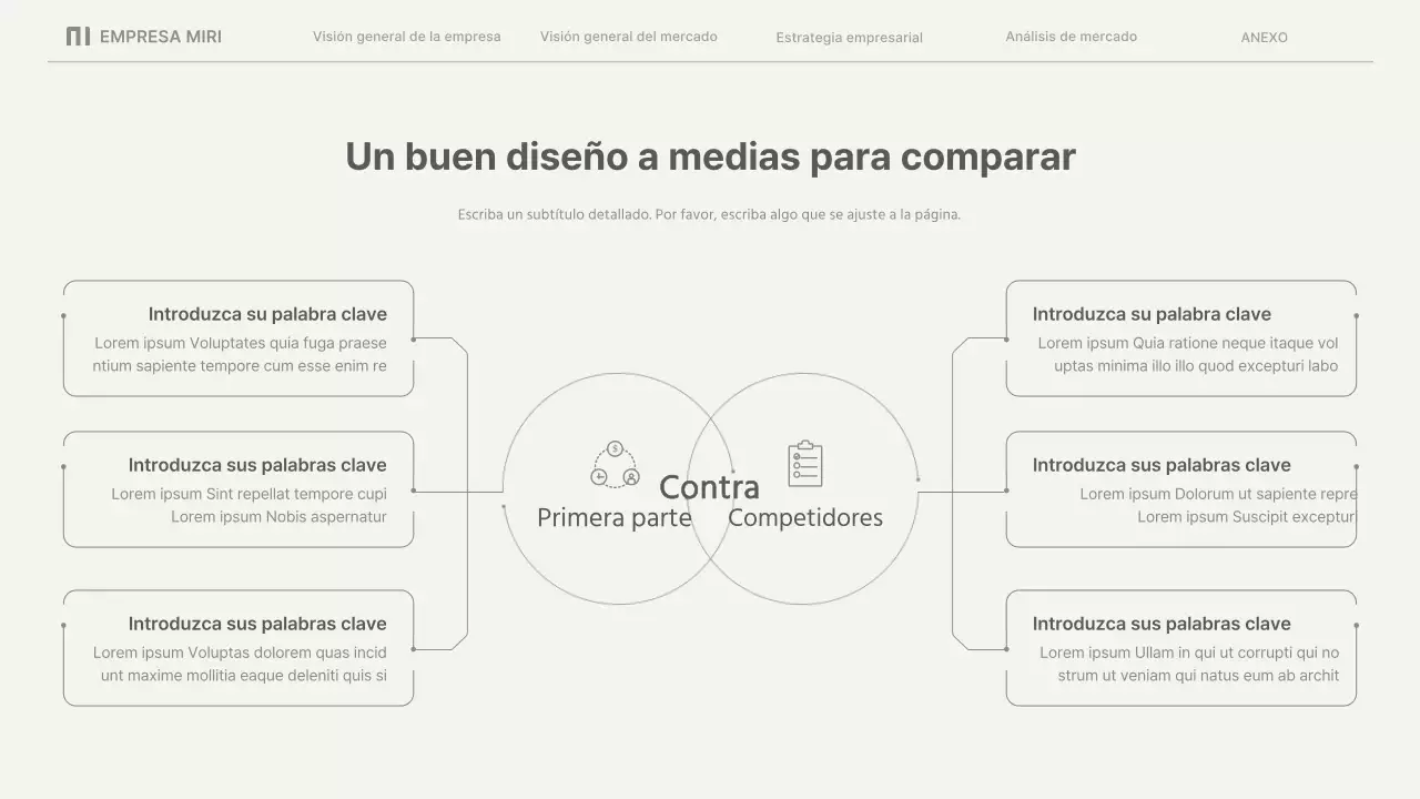 Informes comerciales sencillos en beige