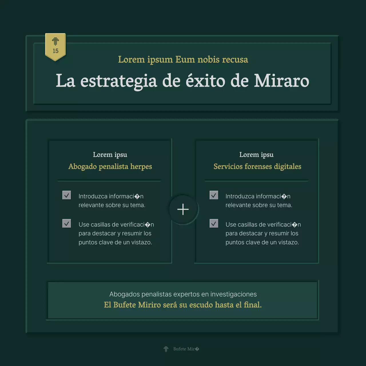 Perfil de empresa sencillo en verde y amarillo