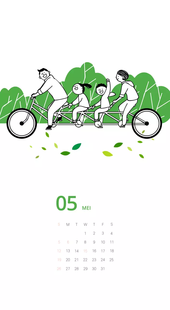 Veelkleurige geïllustreerde kalender