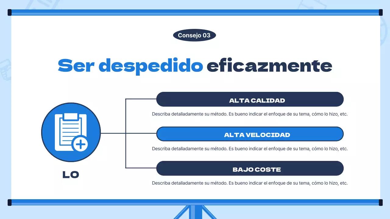 Moderno material de formación para nuevos empleados con fondo azul claro