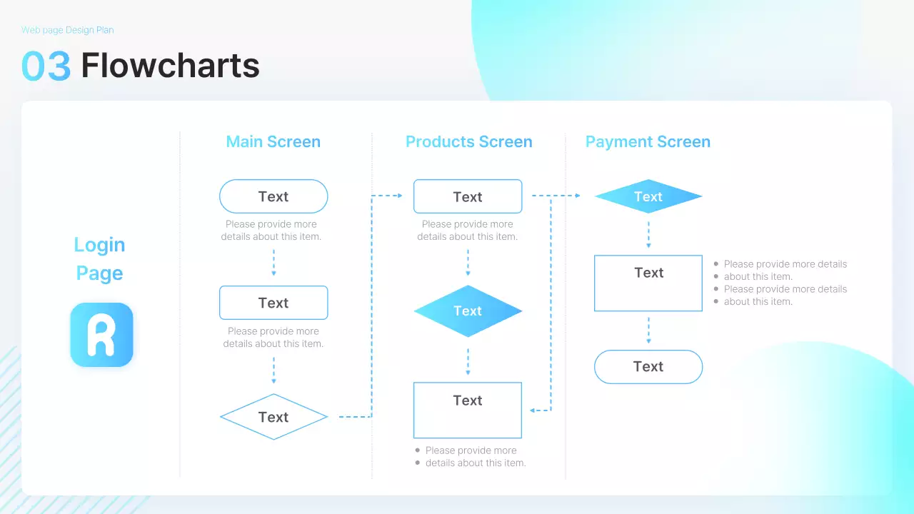블루 모던 웹 디자인 플랜 프레젠테이션