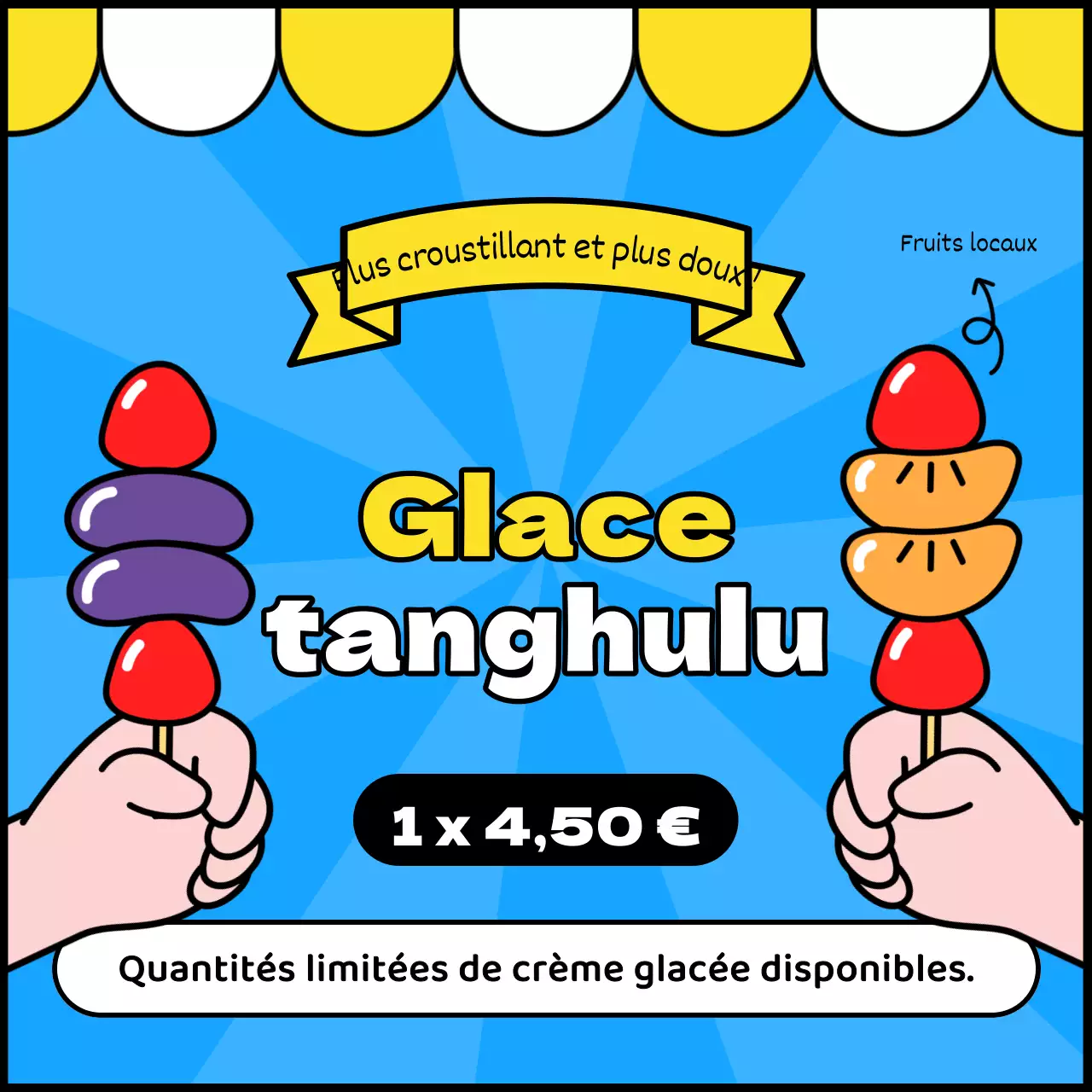 Promouvoir le kitsch jaune et bleu de la glace tanghuru