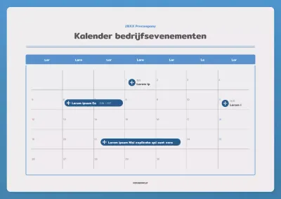 Een basic blauwe en marineblauwe kalender