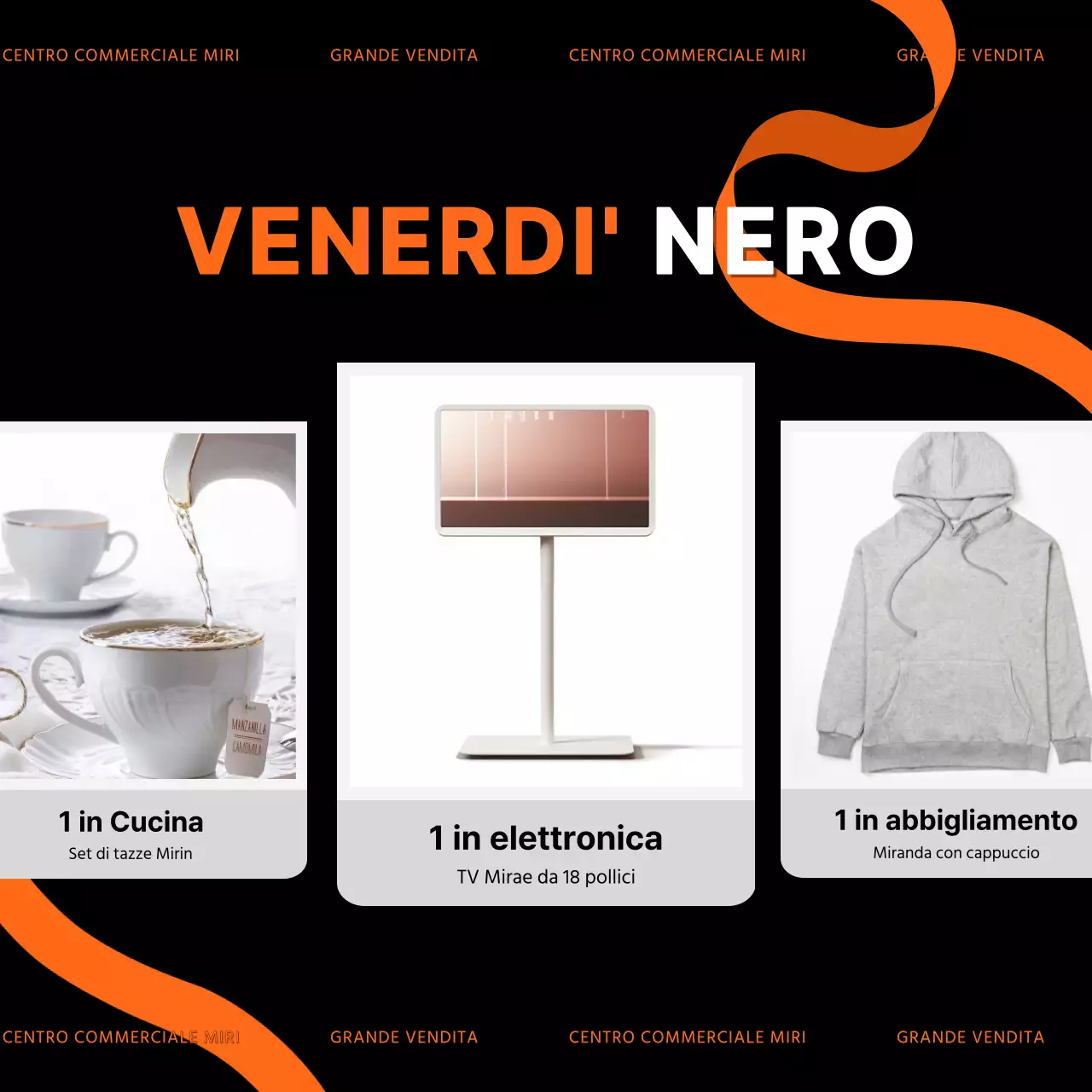 Annunci trendy del Black Friday in nero e rosso