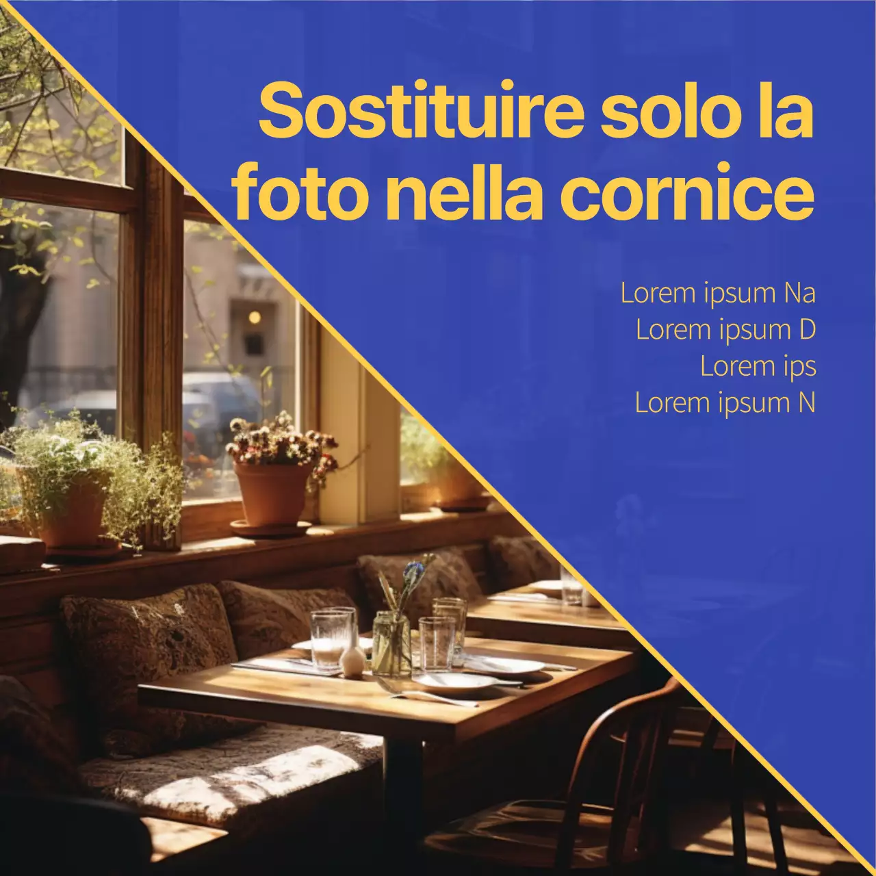 Un semplice annuncio di guida al marketing in blu e giallo