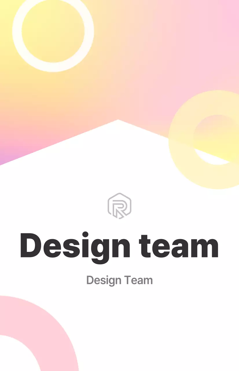 A clean, white, and colorful design team department sign.