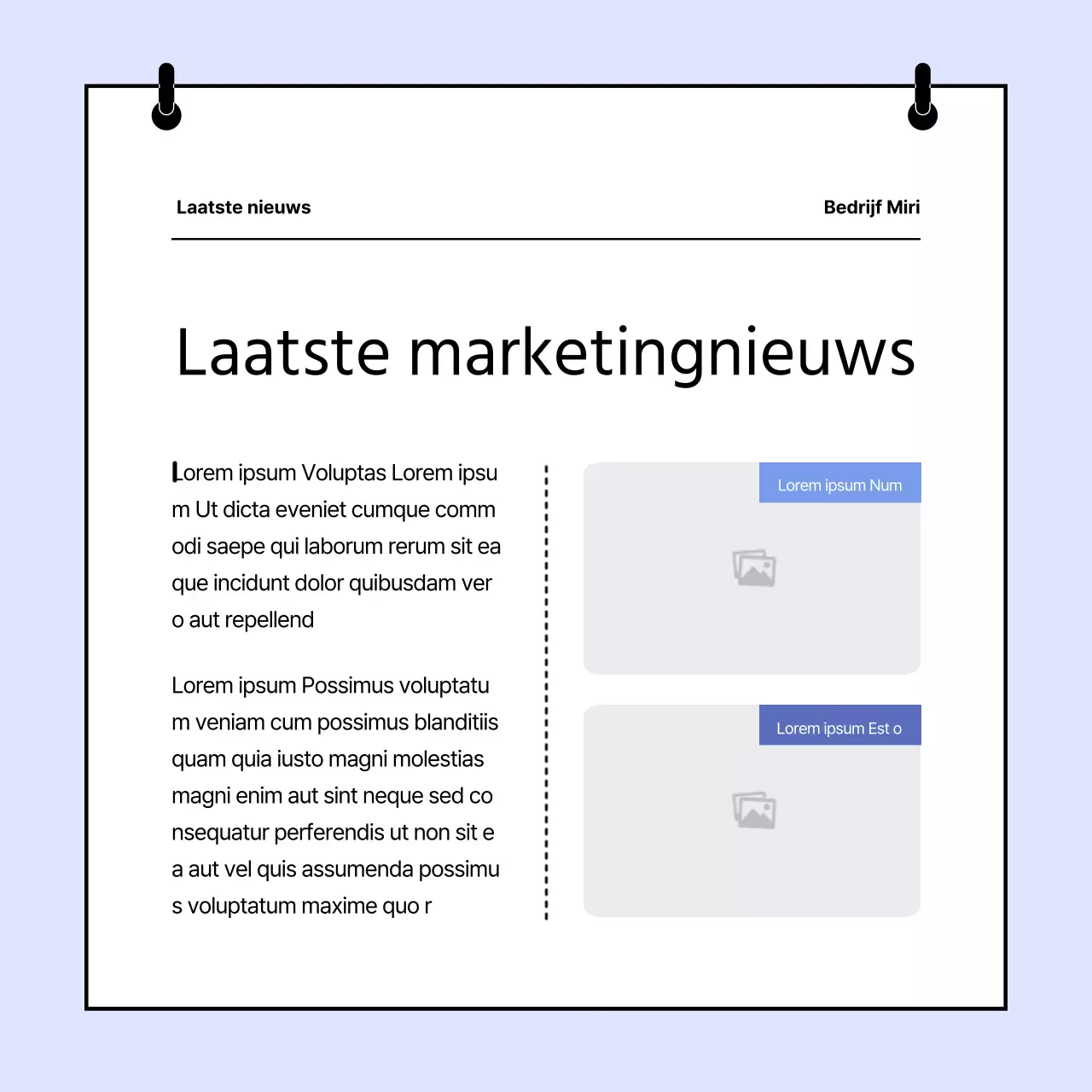 Blue's Eenvoudige Marketing Nieuwsbrief Rapport