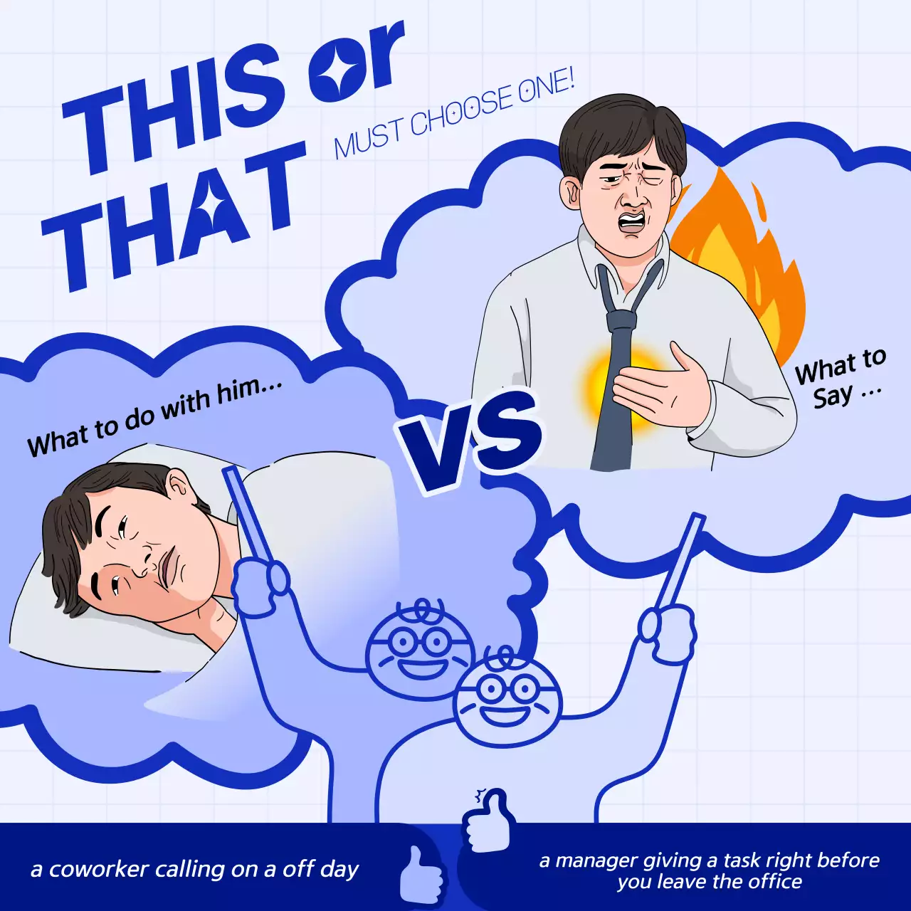 Kitschy blue balancing game ads