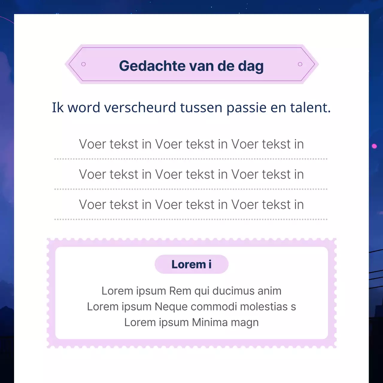 Promoot counseling in marineblauw en paars als trendkleur