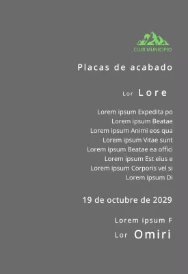 Placa de finisher de club de montaña con logotipo del club concepto con ilustración de montaña verde