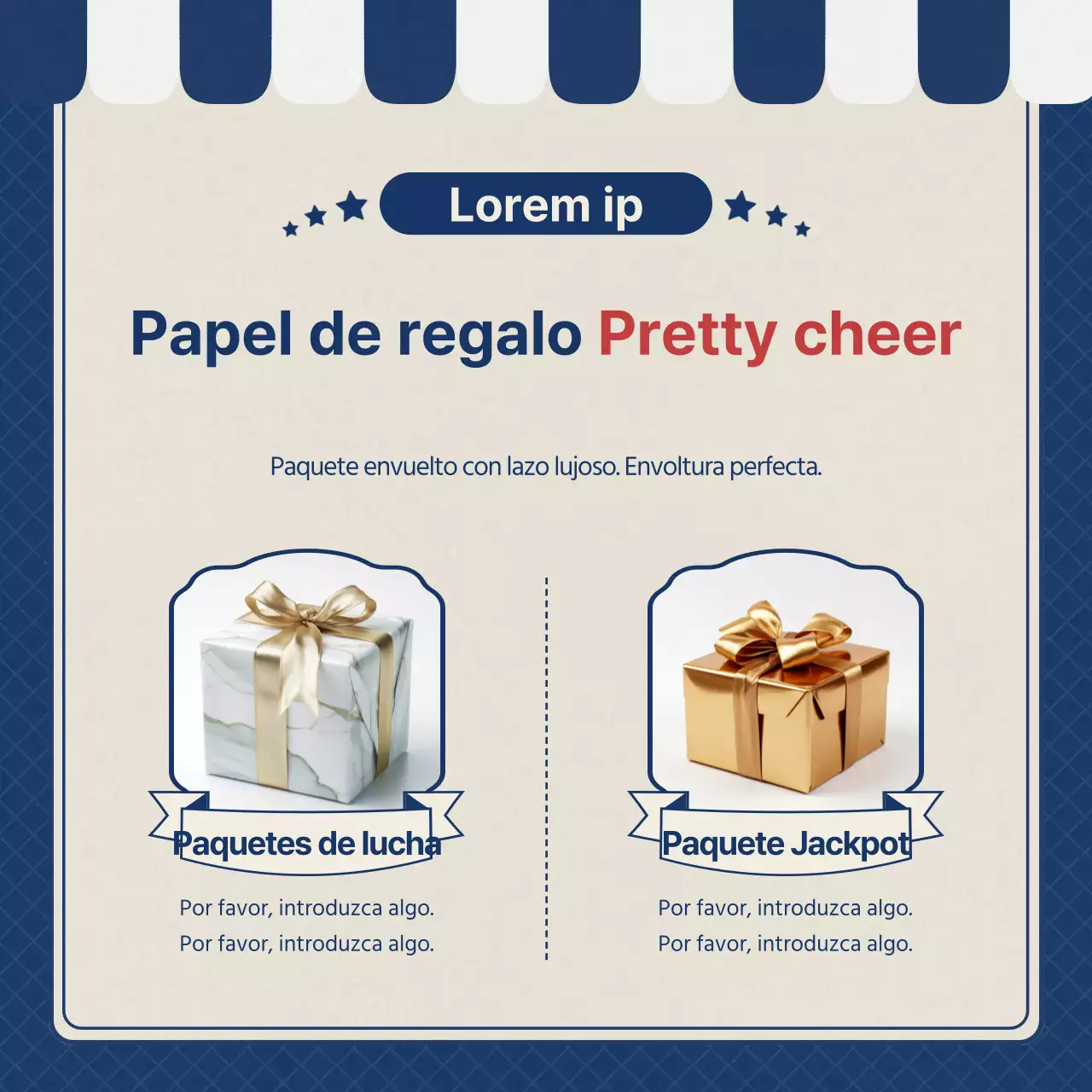 Promueve un evento de regalos para animadoras de la selectividad en azul marino y retro