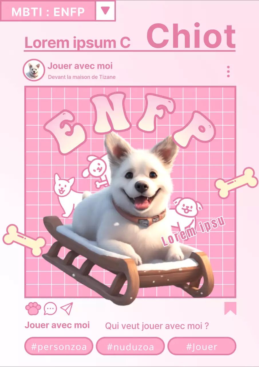 Une introduction branchée aux types de personnalité MBTI en rose et blanc Tweet