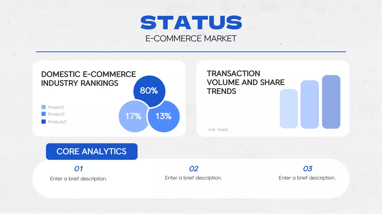 회색과 파랑의 미니멀한 시장조사 보고서