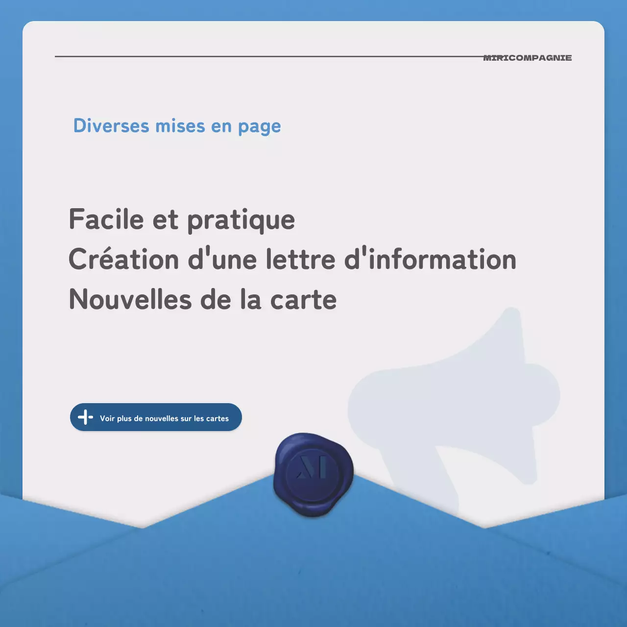 Une lettre simple en bleu et marine Lettre d'information