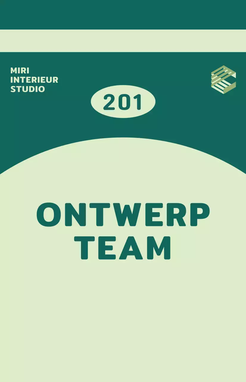 Venstervlag met teamnaam gemarkeerd in een groen kleurenschema