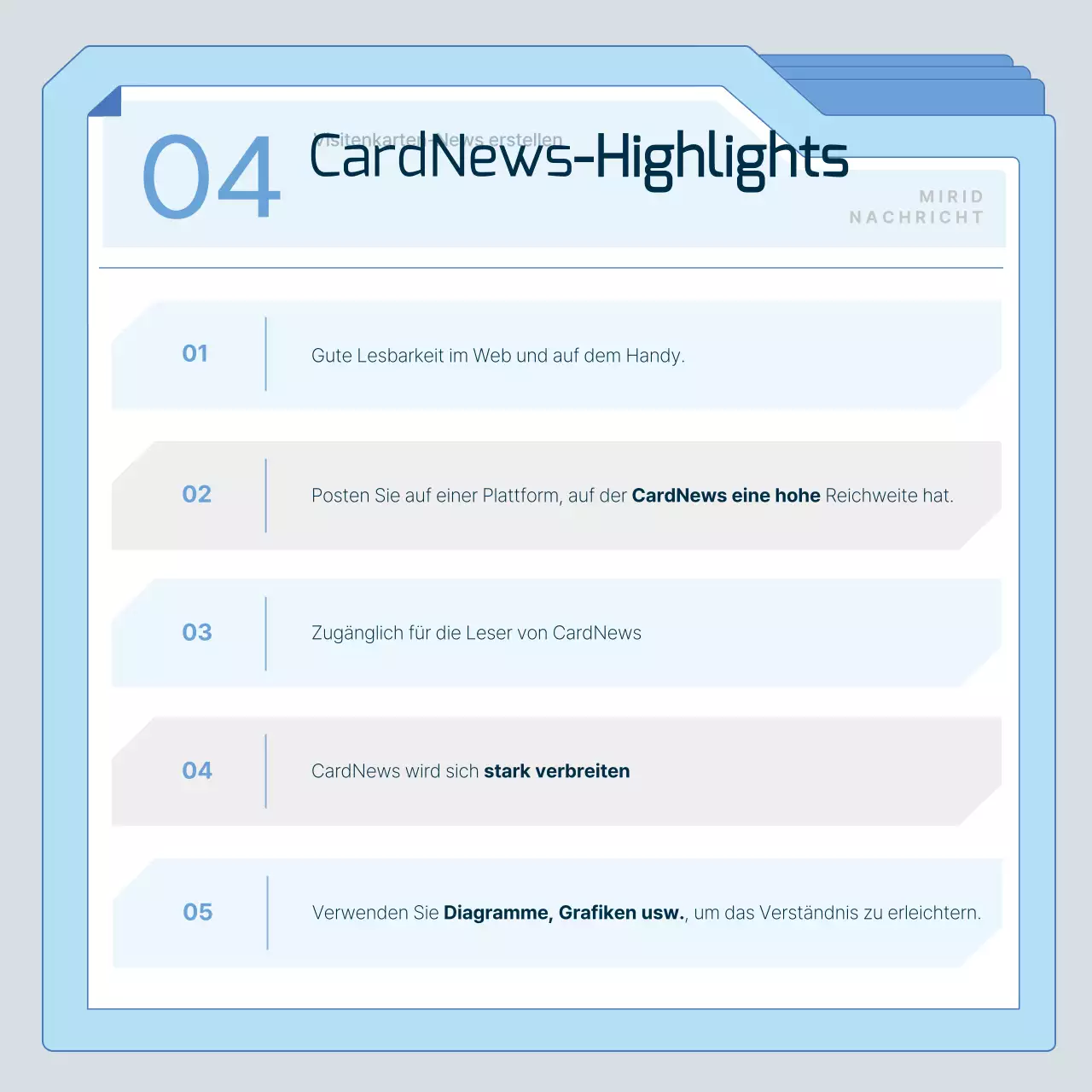 Moderne Marketingkarten in HellblauNewsTutorials